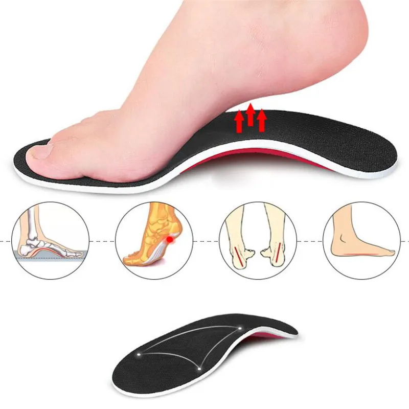 3D Orthotic Flat Feet Foot High Arch Gel Heel Support Shoe Inserts Insole Pad 