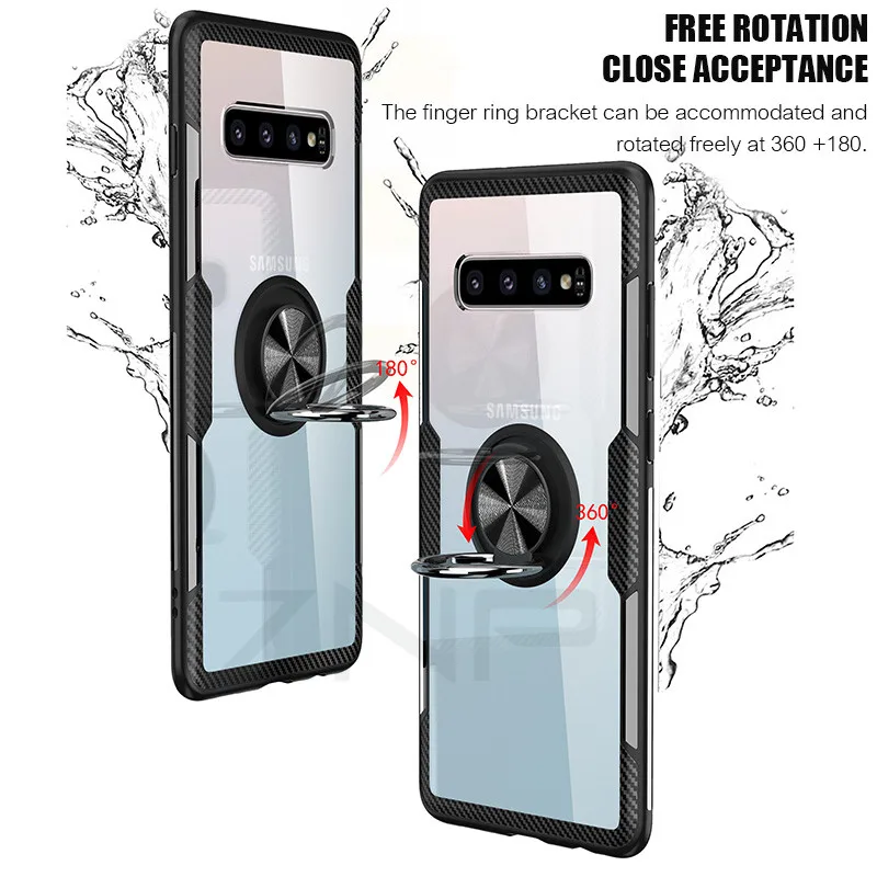 ZNP подставка с магнитным кольцом чехол для телефона для samsung Galaxy S10 S9 Plus S10E прозрачный противоударный чехол для samsung Note 9 10 Plus чехол s