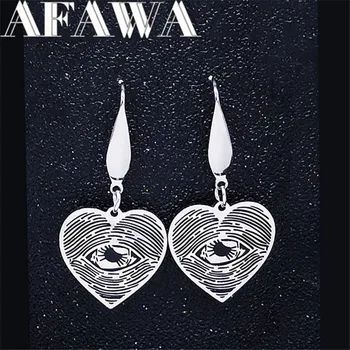 

Scary Goth Eyes Stainless Steel Drop Earrings for Women Black Silver Color Earrings Jewelry pendientes mujer pequenos E11S03
