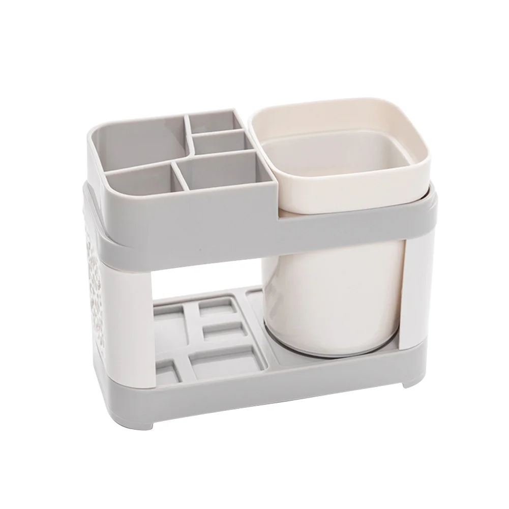 Single/double PP Toothbrush Holder Free Stand Hotel Toilet Washing Cup Toothpaste Home Bathroom Easy Clean Rack Tools Drain