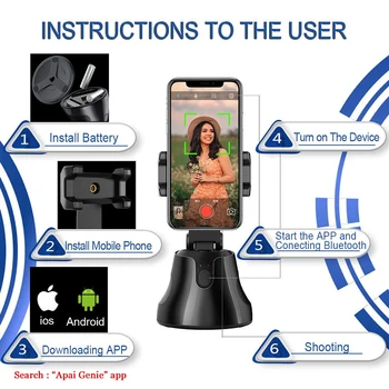 

2020 New Portable Auto Smart Shooting Selfie Stick 360 Rotation Auto Face Tracking Object Tracking vlog Camera Desk Phone Holder