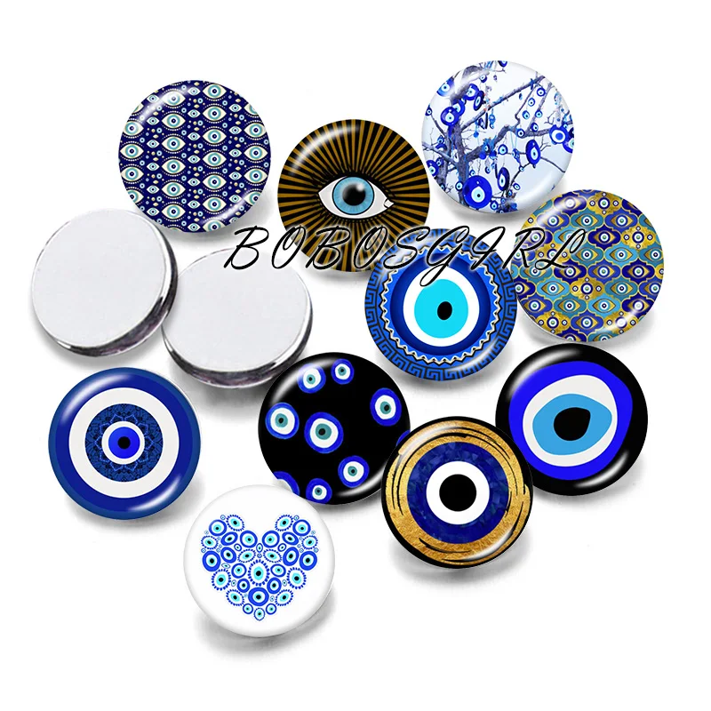 Pattern 12mm/18mm/20mm/25mm/30mm  Round Glass Cabochon Flat Back Making Findings  P7470