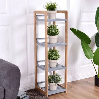 

4-Tier Bamboo Multifunctional Storage Tower Stand Rack Dining Room Space Saving High Quality Storage Shelf HW55480