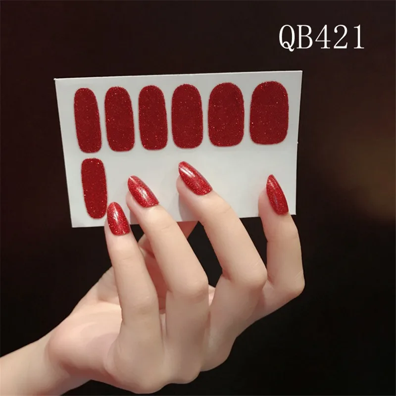 Lamemoria 22 советы, стикеры 3D на ногти Nail Art, красное сердце, дизайн, французский экологический клей, наклейки, наклейки для женщин, маникюр - Цвет: QB421