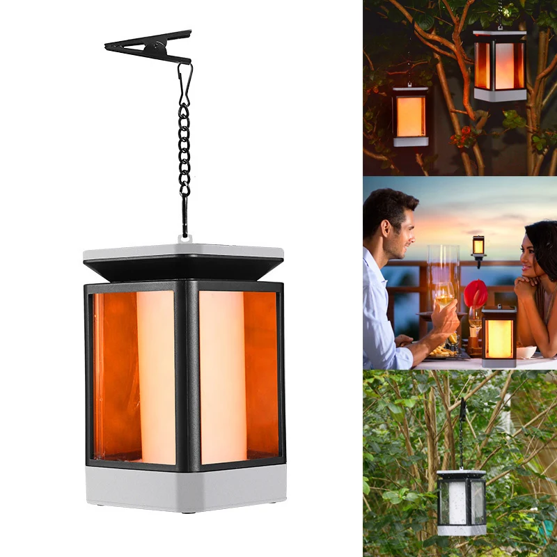

45LM 2835 99LEDs Solar Flame Light 3 Modes IP65 Waterproof Smart Outdoor Garden Yard Hanging Lamp Light Control Street Lamp