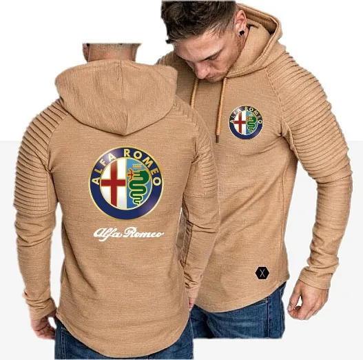 Новая Осенняя модная мужская Толстовка Alfa Romeo, брендовая однотонная толстовка с капюшоном, толстовка в стиле хип-хоп