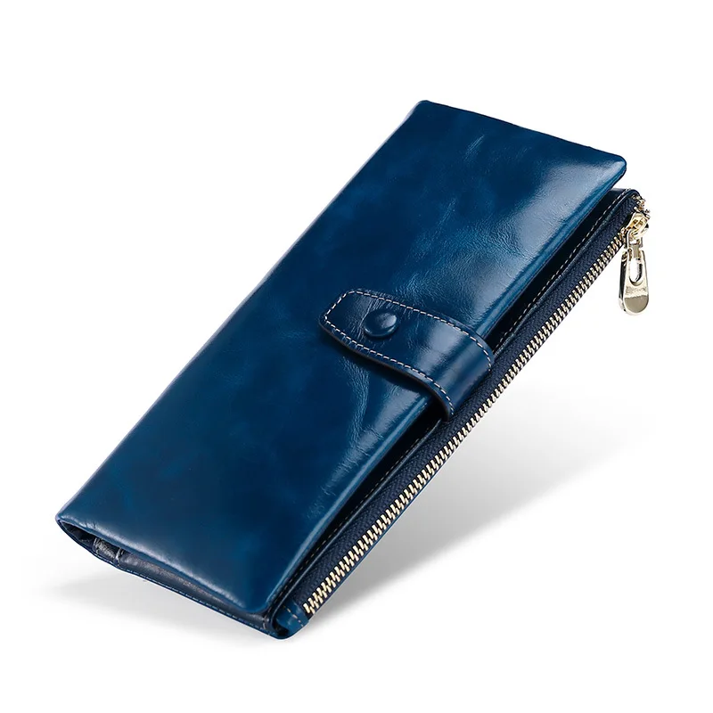 Women's Bag, Leather Leisure Wallet, Women's Multi-functional Handbag, Antique and Burglar-proof Wallet - Цвет: Royal blue