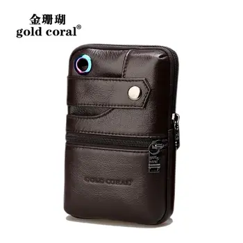 

Genuine Leather Fanny Pack Waist Packs Men Messenger Shoulder Bags For Men Belt Bag Phone Pouch Male Travel Waist Bag Purse
