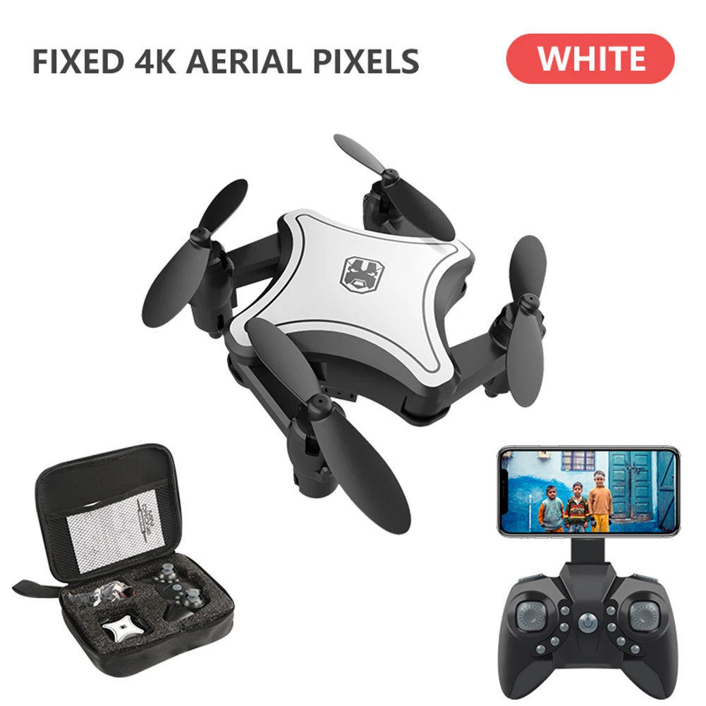 KY902 2,4G 4 Каналы Квадрокоптер игрушка Перезаряжаемые WI-FI HD ABS складной вертолет дети 6 осевой гиростабилизированный мини дрона с дистанционным управлением - Цвет: White 4K