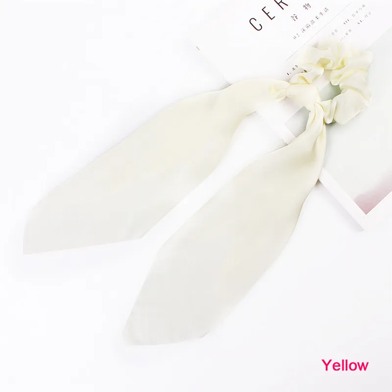 (Satin) Yellow Модные женские леопардовые резинки для волос, лента для девочек, эластичная повязка на голову, шарф в горошек, веревки для волос, резинки для волос, держатель для конского хвоста, аксессуары для волос - Цвет: (Satin) Yellow