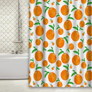 

Easy Install Hanging Digital Printed Shower Curtain 180x180cm Fruits Pattern Household Waterproof Polyester For Bathroom Allover