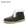Smile Circle Women Snow Boots Natural fur Genuine Leather Ankle Boots Winter Comfortable Flat Wool Boots Women Shoes ► Photo 2/6