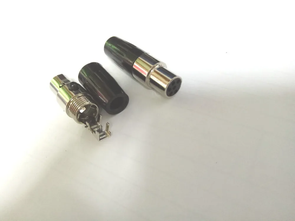 10 шт. медный мини 6 pin Mini XLR в линии Женский Джек адаптер