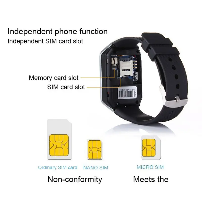 Bluetooth Смарт часы Поддержка GSM SIM TF карты телефонный звонок Smartwatch с HD камерой