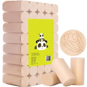 

15 Rolls Toilet Paper Not Bleached Bamboo Pulp Convenient Paper Tissues Toilet Tissue Roll Napkin for Office Home Restaurant Use