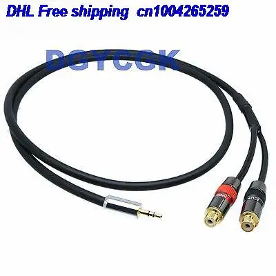 DHL 10 шт. 3,5 мм стерео TRS на 2-way L+ R RCA AV моно TS кабель 10 футов адаптер аудиоразъем кабель 22j