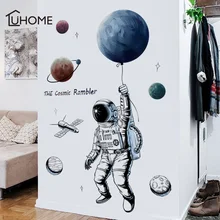 Креативная космическая планета астронавт Наклейка на стену для детской комнаты мальчик спальня настенные наклейки «сделай сам» настенные художественные плакаты ПВХ обои