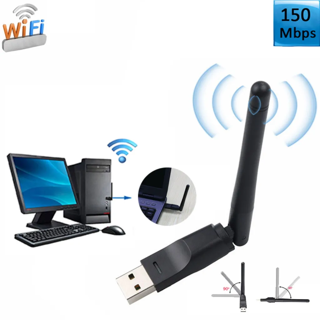 

150 Mbps Wireless USB WiFi Adapter 2.4Ghz WiFi Network Card USB WiFi Receivers Faster Wireless Connection For Windows Mac Os