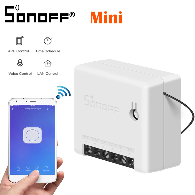 

SONOFF MINI WiFi Switch Smart Timer Module 10A 2 Way Switch Support APP/LAN/Voice Remote Control DIY Smart Home Automation Basic