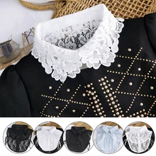 

Fashion Black White Fake Collar for Women Detachable Collar Fake Girls Vintage Lace Ladies False Blouse Collar Decorative Collar
