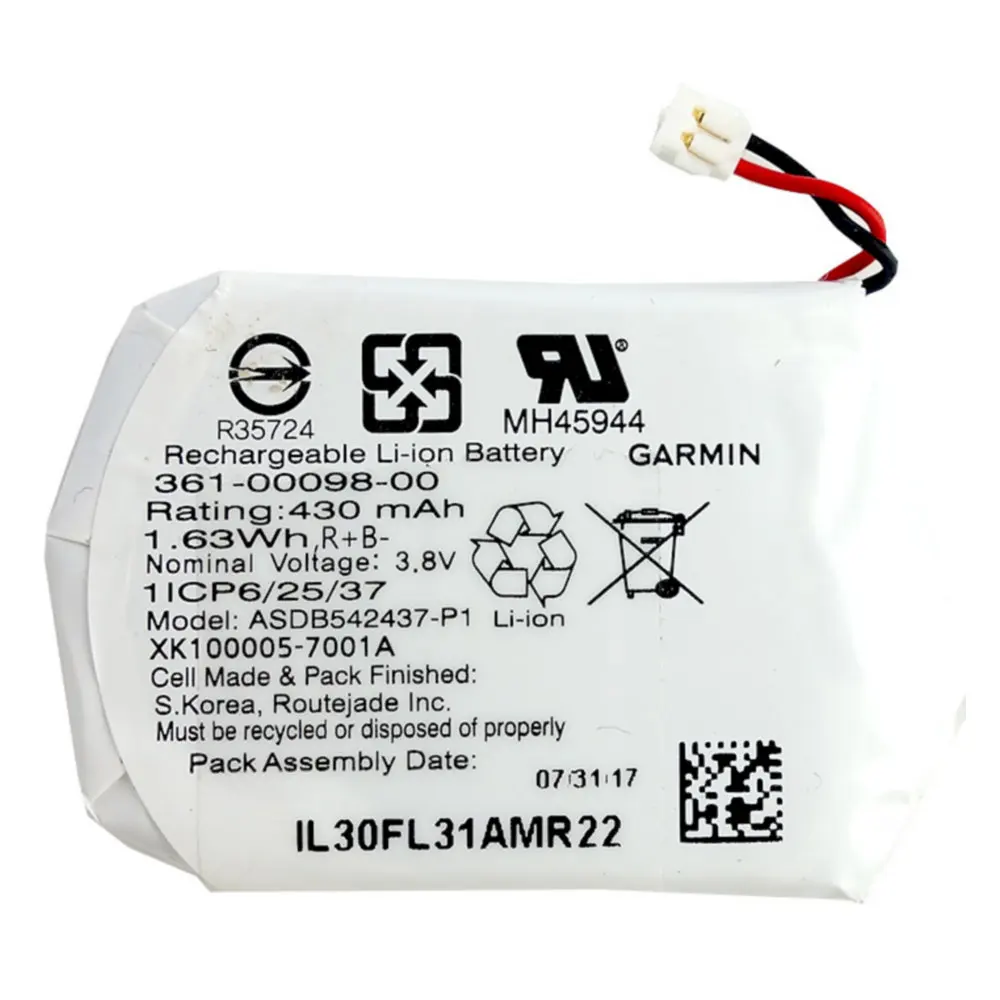 Размер батареи 3,8 v 1.63WH 430mah для Garmin fenix 5X батареи 361-00098-00