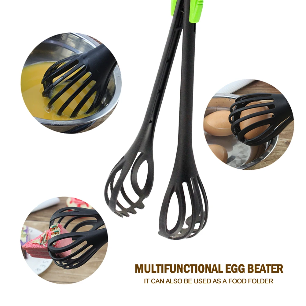 Multifunctional Egg Beater Drinks Whisk Mixer Stirrer Nylon Noodle Tongs Pasta Spaghetti Tongs Food Clips Kitchen Tools