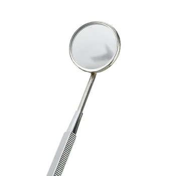 

10Pcs Stainless Steel Dental Mirror With 1 Handle Dental Hygiene Kit Instrument Dental Reflector Dentist Tools Care Oral