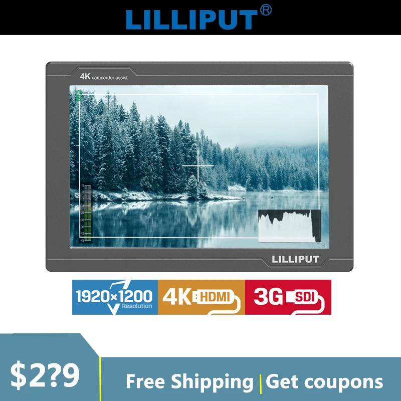 Lilliput F7S 7" 4K LCD Camera Video Monitor HDMI 3G-SDI Input 1920*1200 Display For RED Canon Nikon BMMCC DSLR Camera