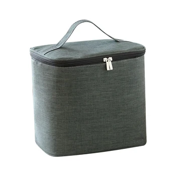 

Portable Waterproof Oxford Cloth Cube Lunch Box Cooler Bag Three-layer Thick Aluminum Foil Bag MYDING