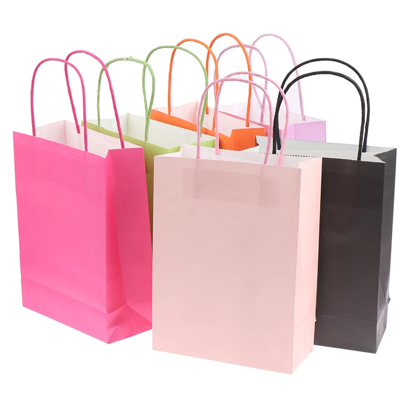 Multi Color Diy Multifunction Color Kraft Paper Bag With Handles Festival  Gift Bag Shopping Paper Bags Clothes Gifts Packing Bag - Gift Boxes & Bags  - AliExpress