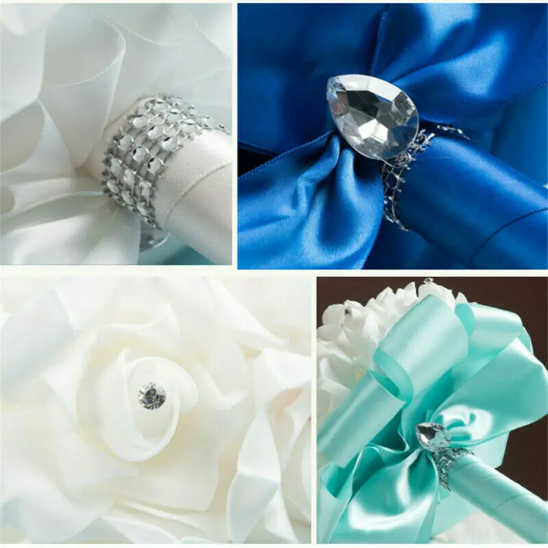 1pc Multi Color Bridal Bouquet Rose Foam Crystal Diamante Wedding Handmade Bridesmaid Flower Wedding Wreaths