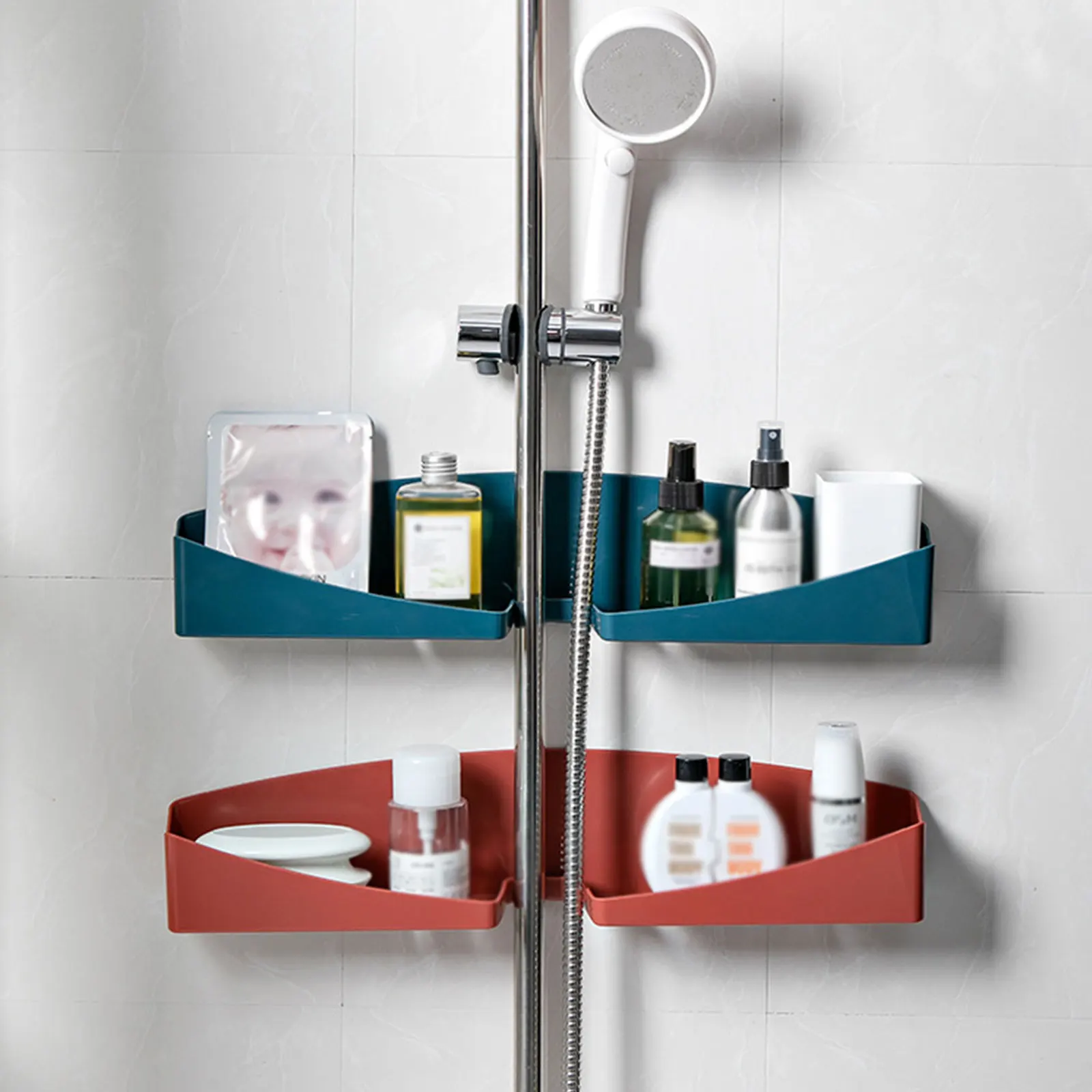 

Bathroom Shelf Bathroom Adhesive Storage Rack Hooks Kitchen Home Decoration Corner Shower Shelf Rack Storage Rack Organizer