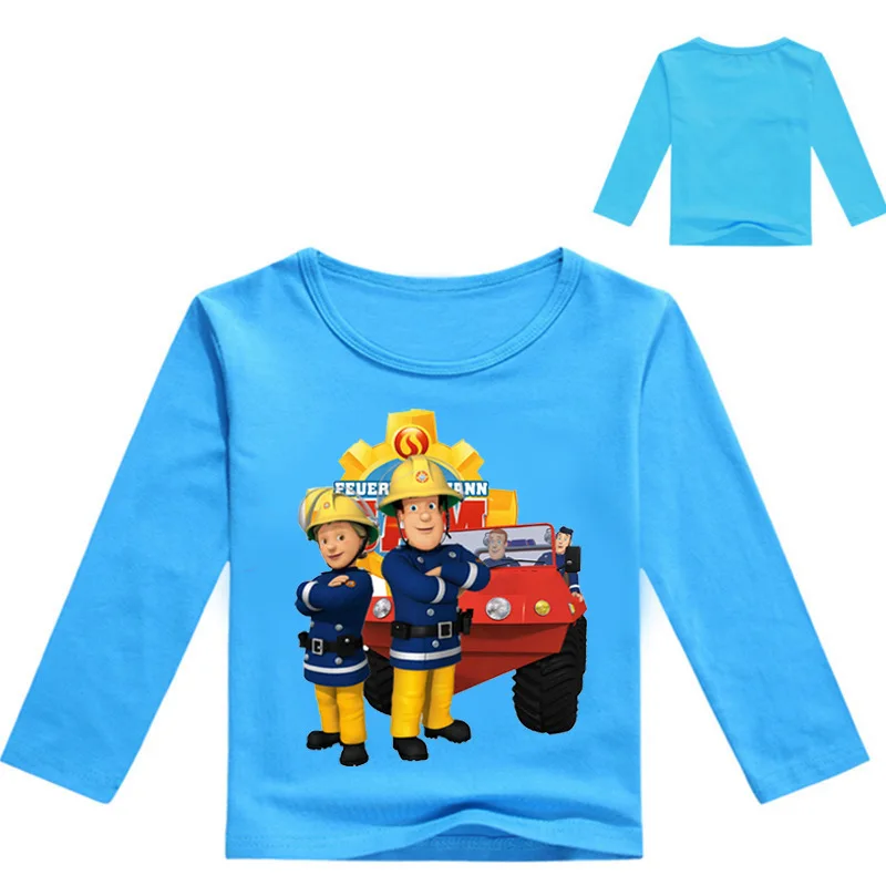 Детский костюм Новая одежда дети Brandweerman Sam длинный рукав футболка Топы для мальчиков и девочек с рисунком пожарного женская футболка - Цвет: D