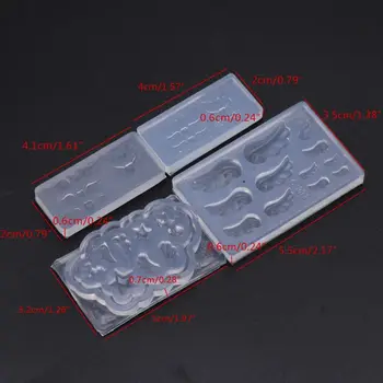 

4Pcs Mini Heart Wings Resin Earring Pendant Mold Nail Art Template Silicone Mold 875B