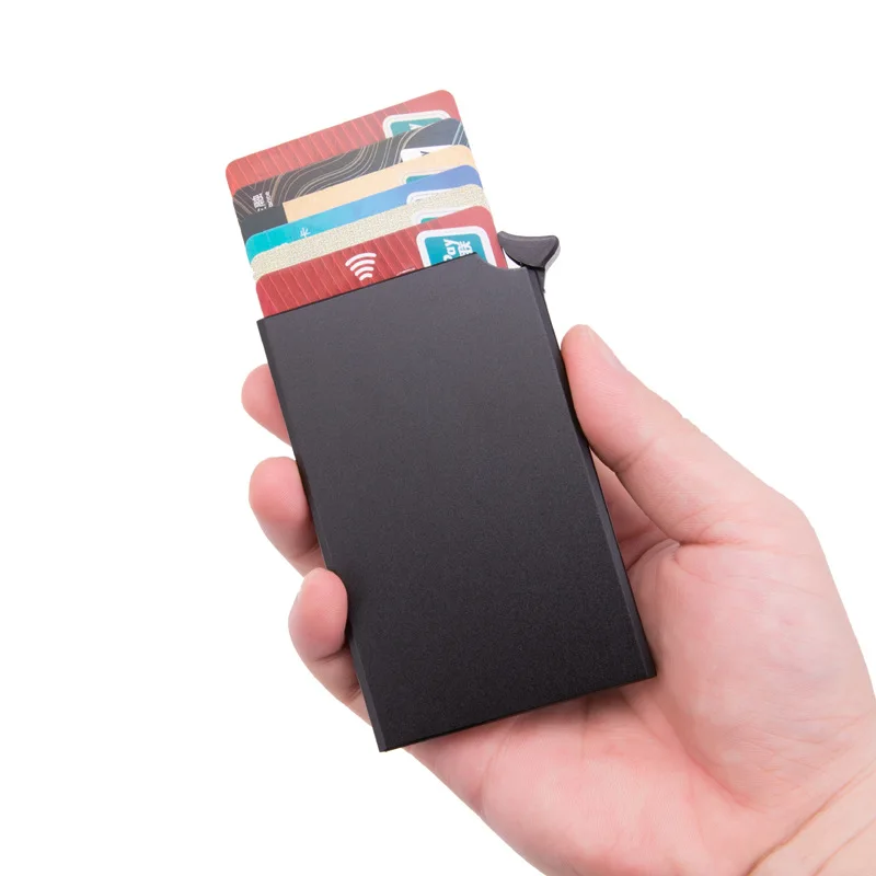 직접 판매 창조적인 사진 사용자 정의 사진 카드 홀더 지갑 RFID 보호 얇은 금속 남자 여자 알루미늄 카드 홀더 지갑