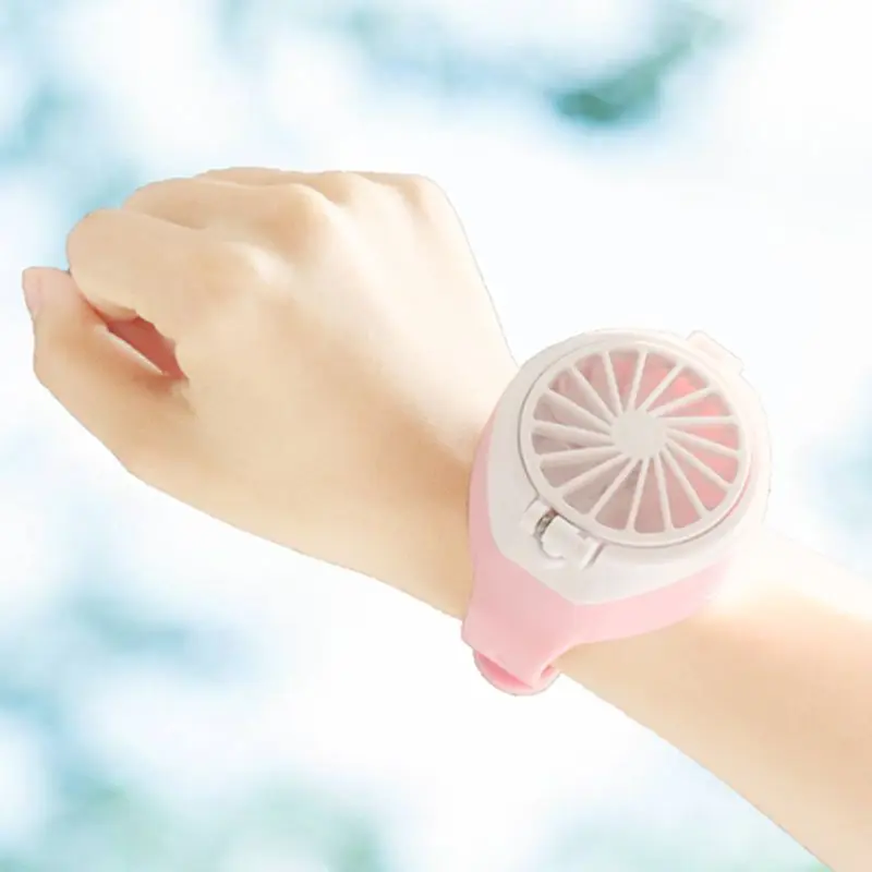 

USB Rechargeable Fan With Comfortable Wrist Strap Portable Mini Fan Watch-Shaped Fan Control For Indoors Or Outdoors Tra