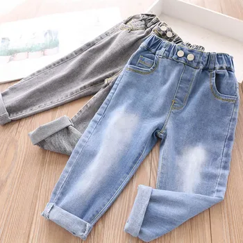 

2020 Spring Girls Solid Color All-match Jeans Children's Clothing Wholesale