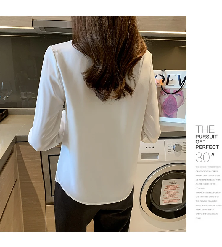 2022 Autumn Satin Women's Shirts Fashion Silk Button Solid OL Elegant Ladies Tops Long Sleeve Blouse Basic Women Shirts Blouses