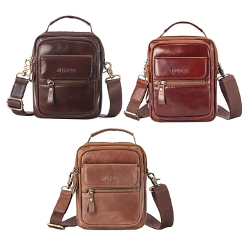 

PI UNCLE One Shoulder Messenger Bag Leather Travel Small Backpack Mobile Phone Bag Large Capacity