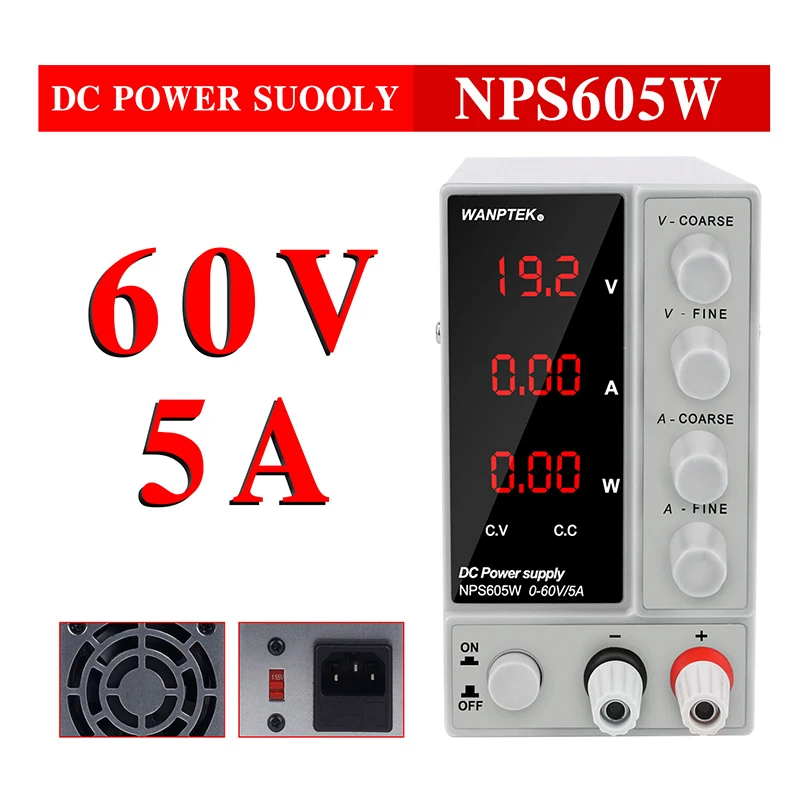 60V 5A Adjustable DC Power Supply NPSW 30V10A 60V5A 110/220V LED Digital Switching Voltage Regulator Stabilizers Laptop Repair Rework - Цвет: 60V 5A
