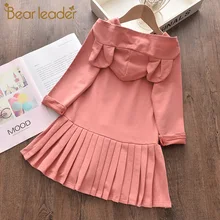 

Bear Leader Baby Girls Casual Dresses New Autumn Cute Girls Hooded Dress Bunny Ear Outfits Sweet Kids Spring Clothes Suits 2 6Y