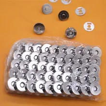 50 Stuks Brons Zilver Metalen Magneet Knop Voor Diy Zakken Snaps Knoppen Sluiting Sluiting Drukknoop Naaien Accessoires 14*3.5Mm
