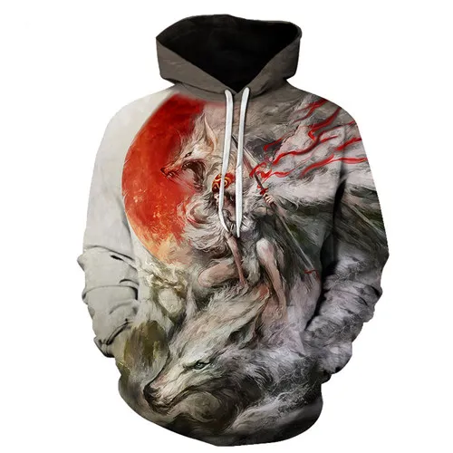 picture color BIAOLUN, модная, галактика, космос, 3D, толстовка, яркий волк, принт, толстовки, кофты, для мужчин, женщин, унисекс, с капюшоном, пуловеры, животные, 3D топы - Цвет: picture color