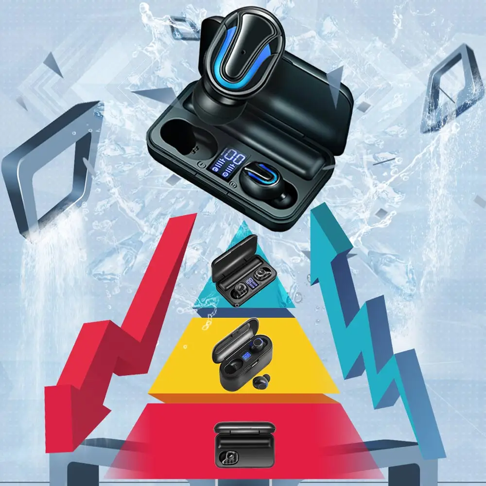 Original Bluetooth Earphones Wireless Headphone Touch Control LED With Microphone Sport Headset With 9D HiFi 24H Fast Delivery