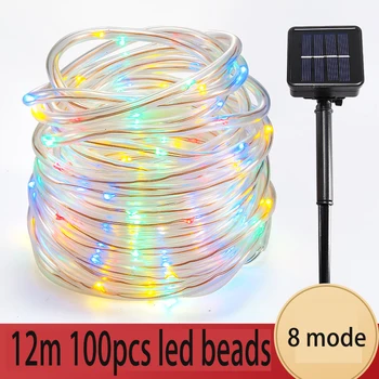 

LED Solar Sensor Strip Lights Outdoor Fairy Lighting String Copper wire Tube Light Street Garland Decors for Garden Patio Trees