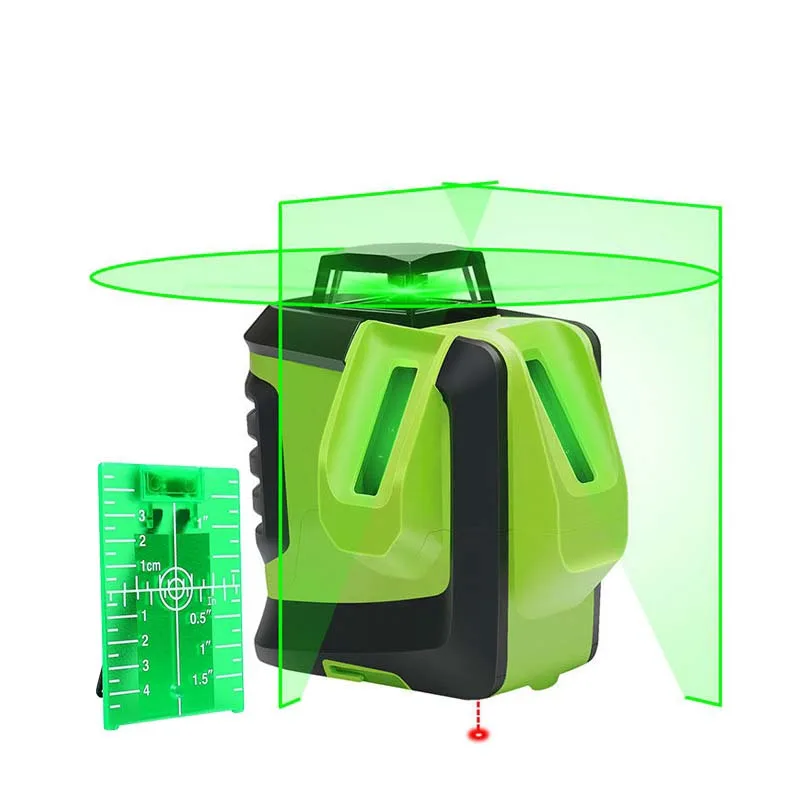 PINTUDY 6 Green Cross Line Laser Level with 1 Dots Self Leveling+Traget Card 622G Niveles Para Construcion Vertical Horizon IP54 - Цвет: 6Lines