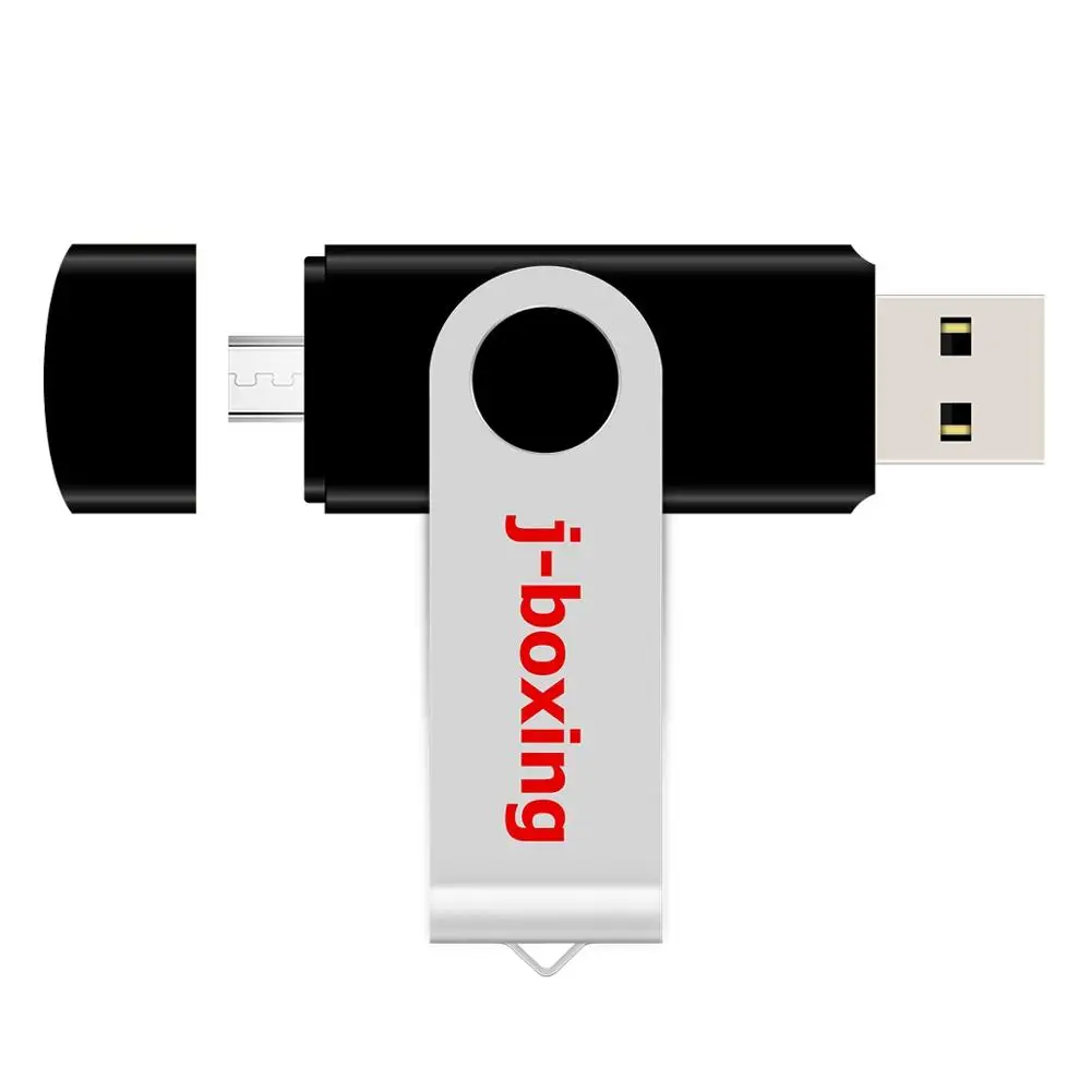 J боксерские черные OTG флешки 16 ГБ два порта флешка Micro USB флеш накопитель usb диск