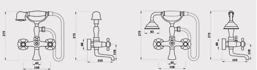 luxo jade telefone parede banho & chuveiro fauc