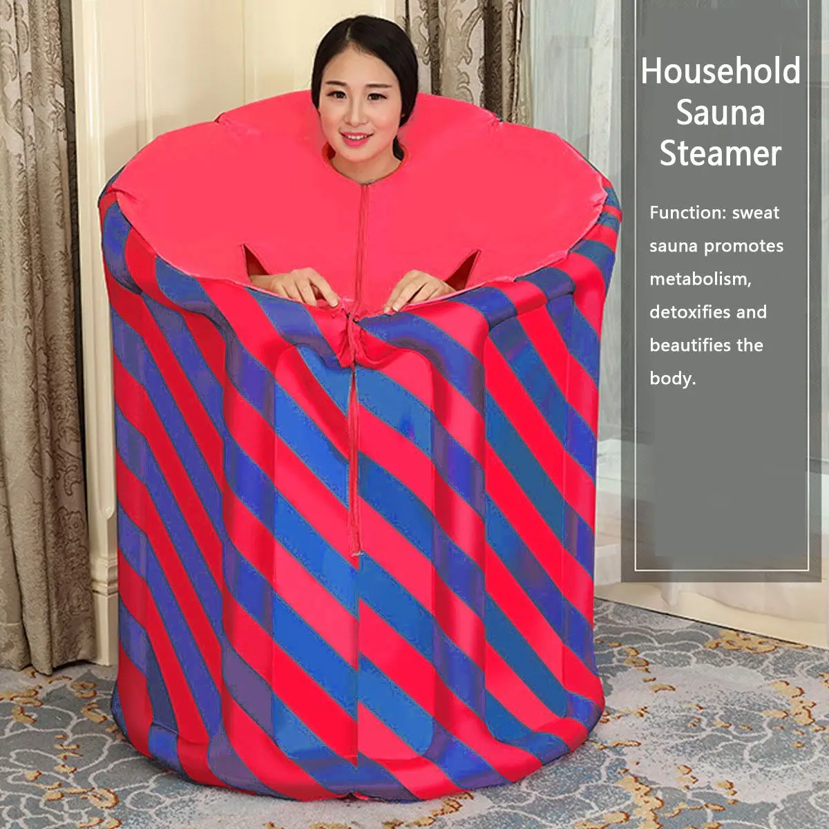 

220V Adjustable Portable Steam Household Sauna Room Far infrared Ease Insomnia Sauna Box Cylindrical Machine Remote Control