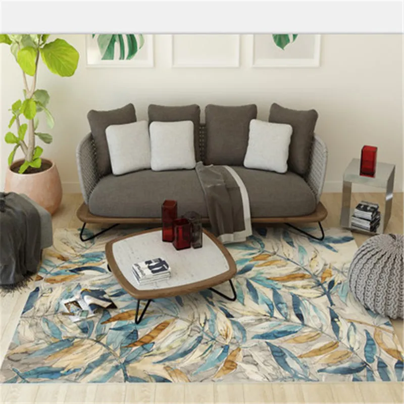 

Morocco Style Rugs and Carpets Living Room Nordic Abstract Ink Gold Landscape Painting Carpet Non-slip and Anti-wrinkle Floor Ma
